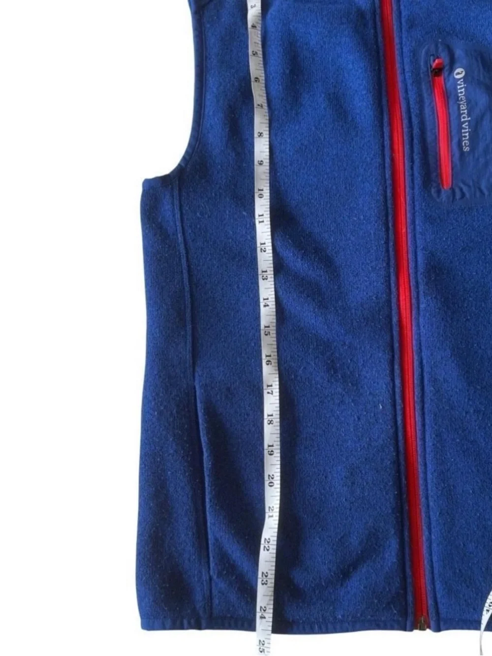 Vineyard Vines Boys XL 18 Blue Fleece Full Zip Vest